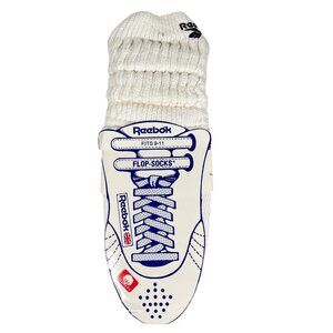 VTG 80’s Reebok International slouch Scrunchie White Aerobic Flop Socks Sz 9-11